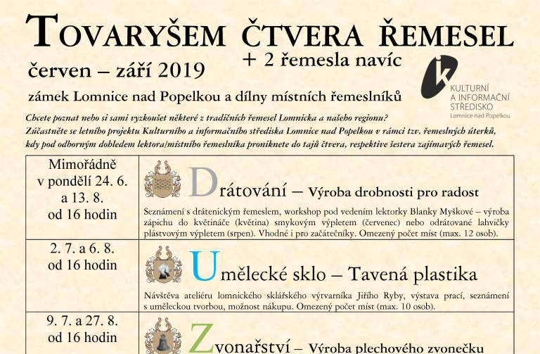 plakát-Tovaryšem čtvera řemesel 2019
